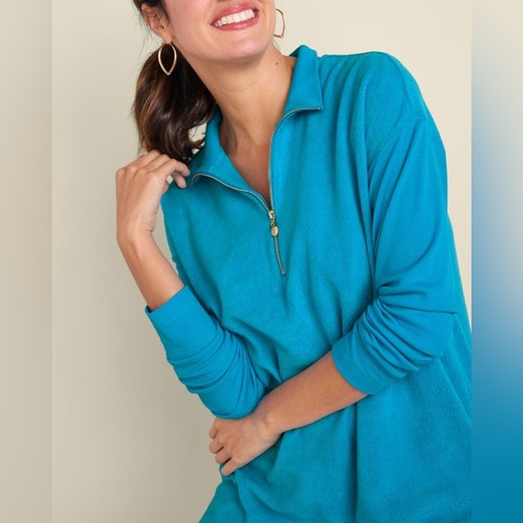 Soft Surroundings Adalyn Pullover Tunic Size XL Quarter-Zip Top Lightweight - Picture 5 of 13